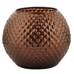 VASO A SFERA MARRONE SATINATO D20 H18
